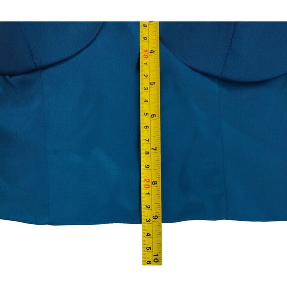 Sincerely Jules Blue Bustier Crop Top With Straps Smocked Back Womens Size L. - Picture 7 of 7